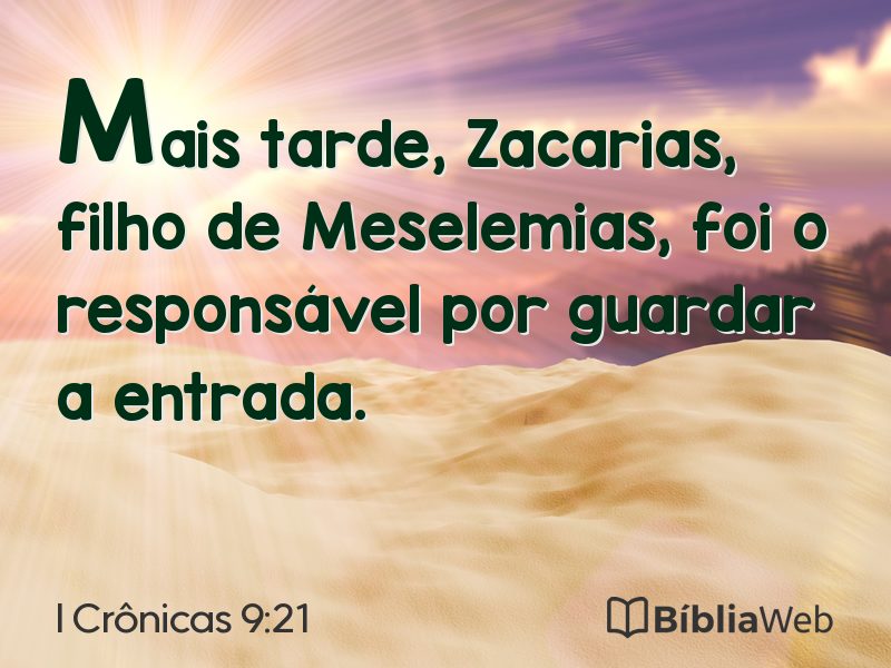 I Crônicas 9:21 em imagem para compartilhar