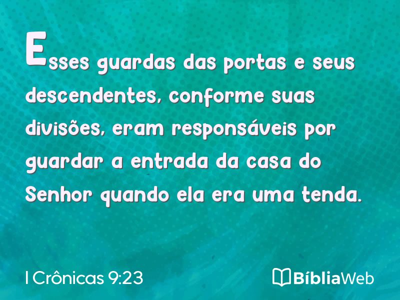 I Crônicas 9:23 em imagem para compartilhar