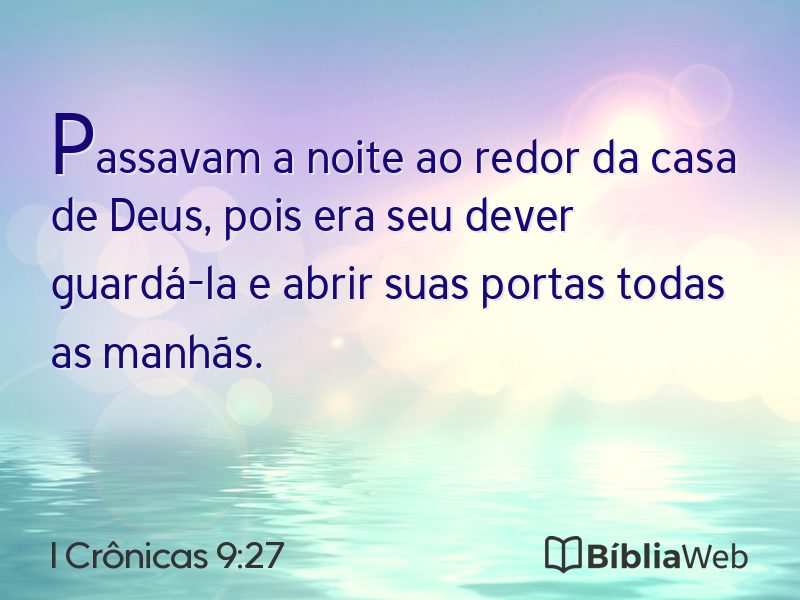 I Crônicas 9:27 em imagem para compartilhar