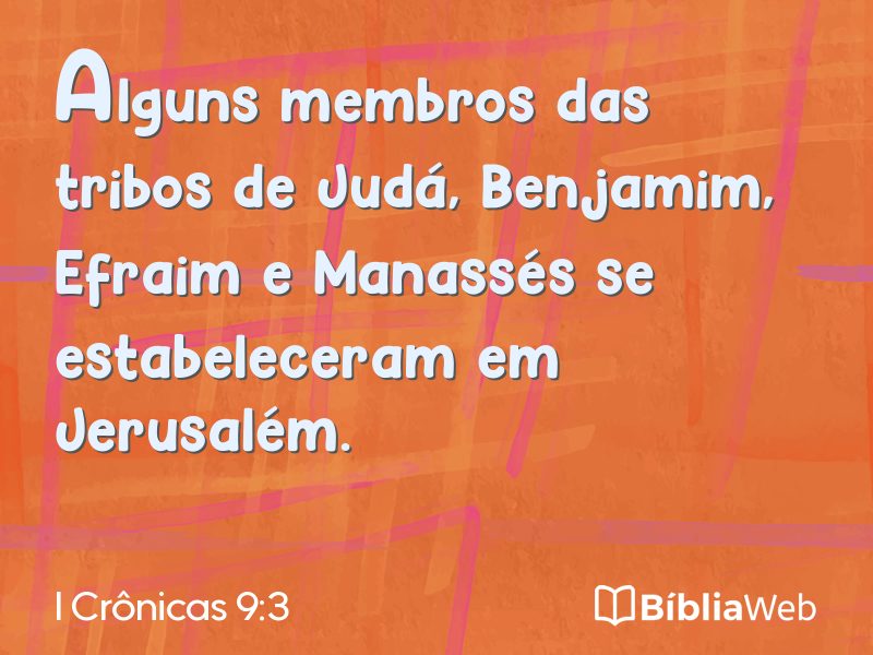 I Crônicas 9:3 em imagem para compartilhar