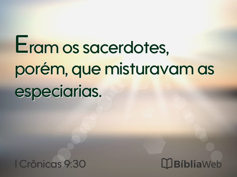 I Crônicas 9:30 em imagem para compartilhar