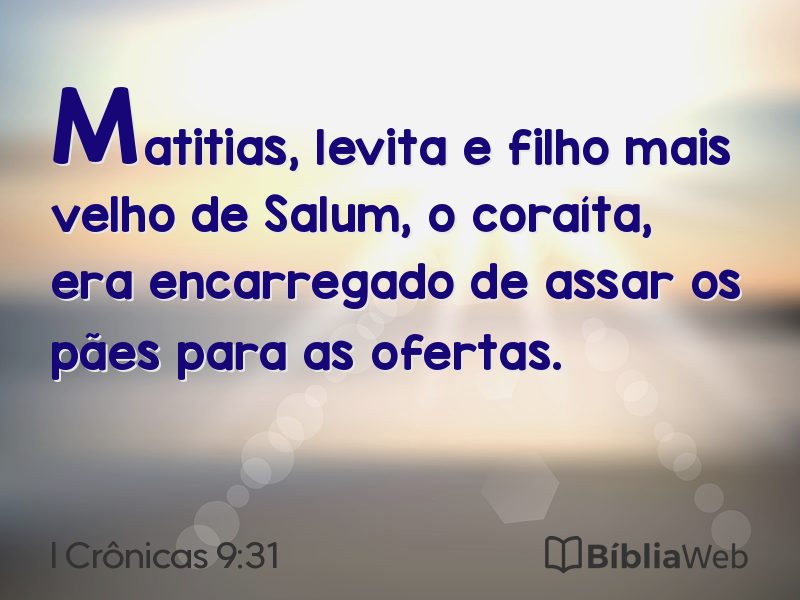 I Crônicas 9:31 em imagem para compartilhar