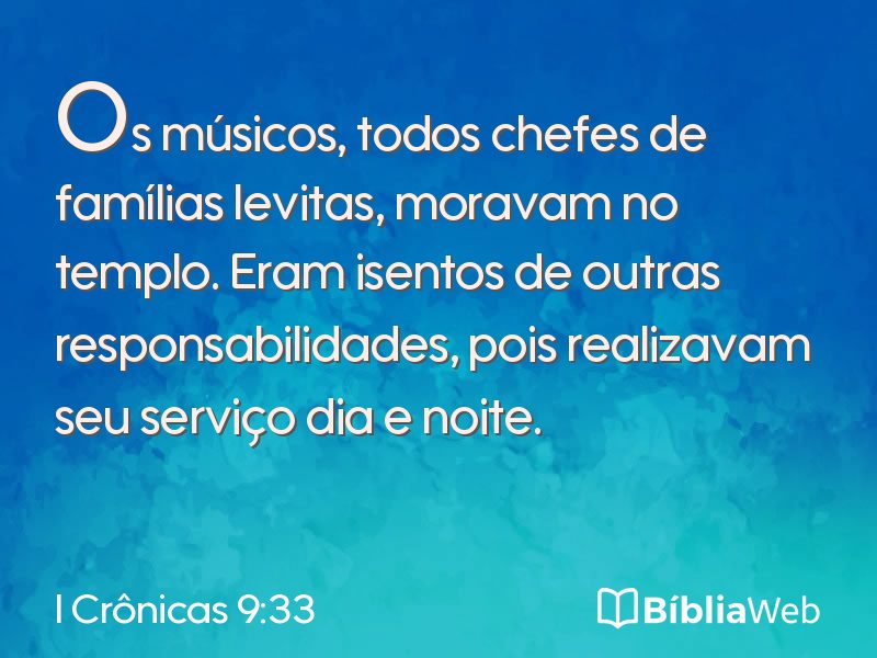 I Crônicas 9:33 em imagem para compartilhar