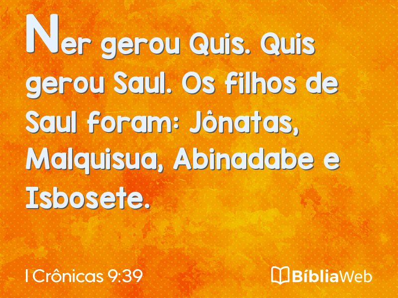 I Crônicas 9:39 em imagem para compartilhar