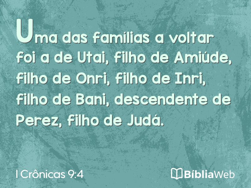 I Crônicas 9:4 em imagem para compartilhar