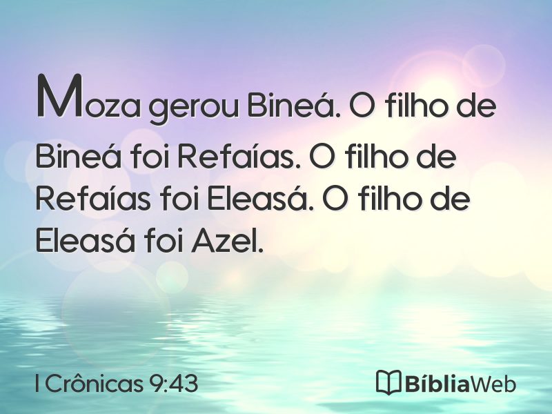 I Crônicas 9:43 em imagem para compartilhar