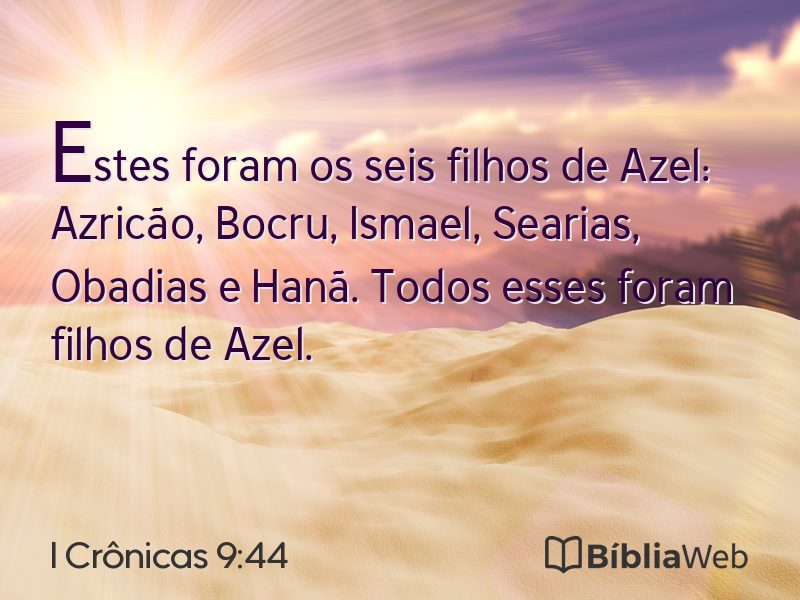 I Crônicas 9:44 em imagem para compartilhar
