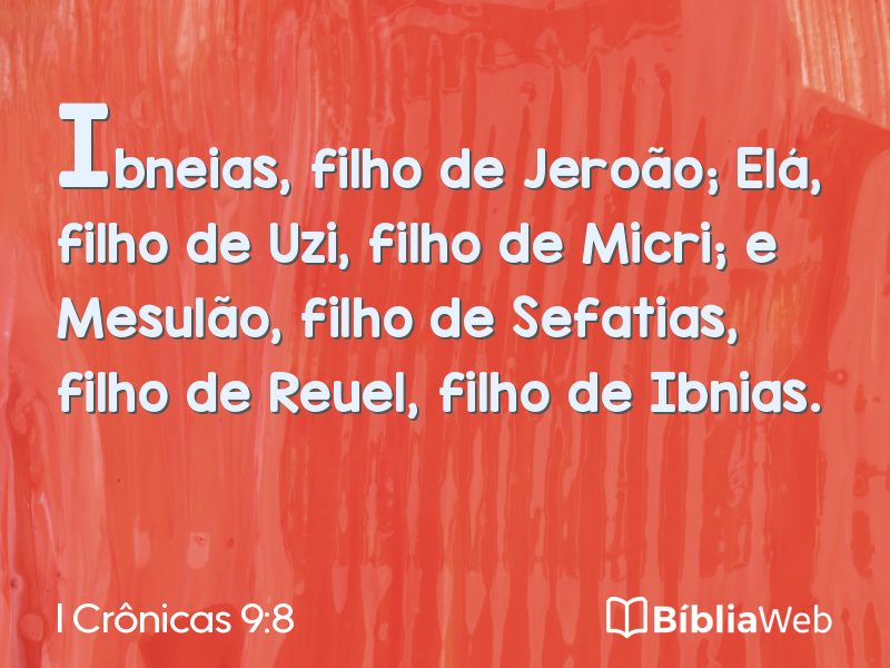 I Crônicas 9:8 em imagem para compartilhar