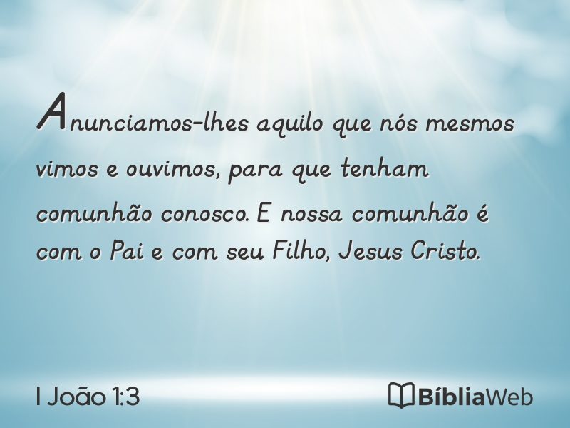 I João 1:3 em imagem para compartilhar