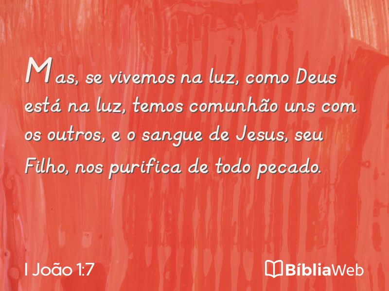 I João 1:7 em imagem para compartilhar