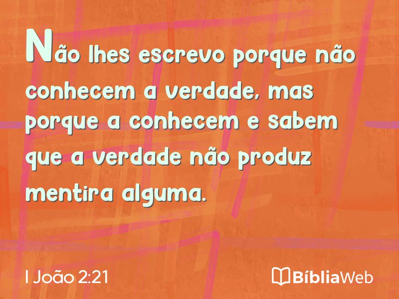 I João 2:21 em imagem para compartilhar