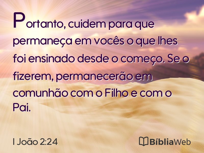 I João 2:24 em imagem para compartilhar