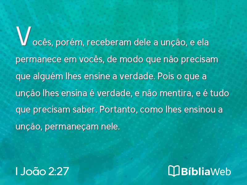 I João 2:27 em imagem para compartilhar