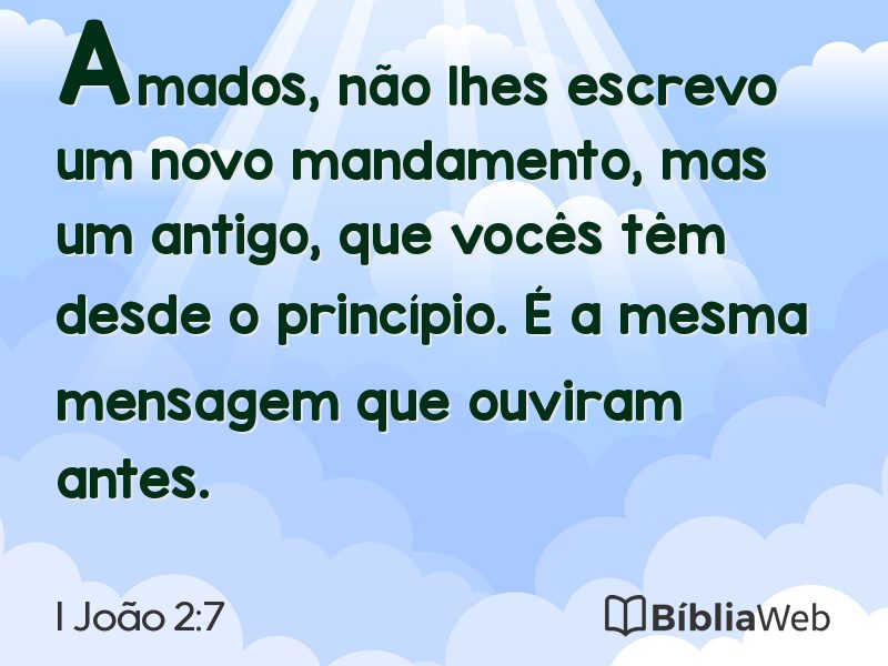 I João 2:7 em imagem para compartilhar