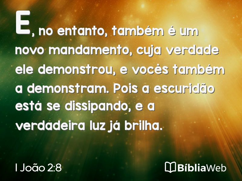 I João 2:8 em imagem para compartilhar