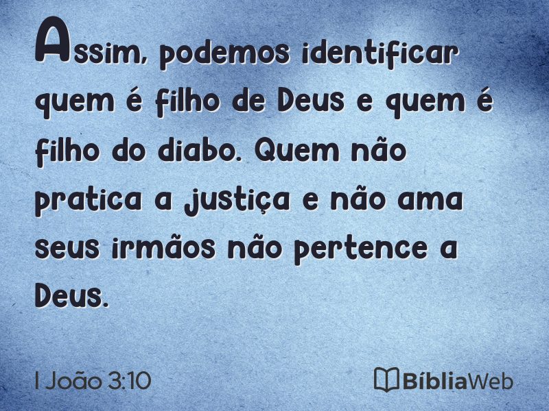 I João 3:10 em imagem para compartilhar