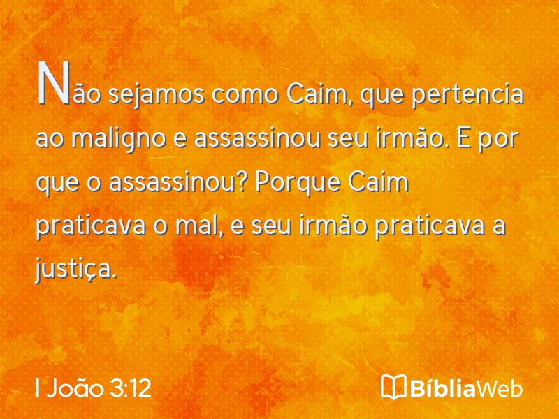 I João 3:12 em imagem para compartilhar