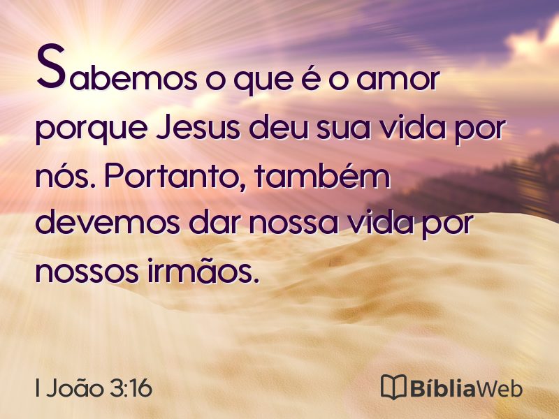 I João 3:16 em imagem para compartilhar