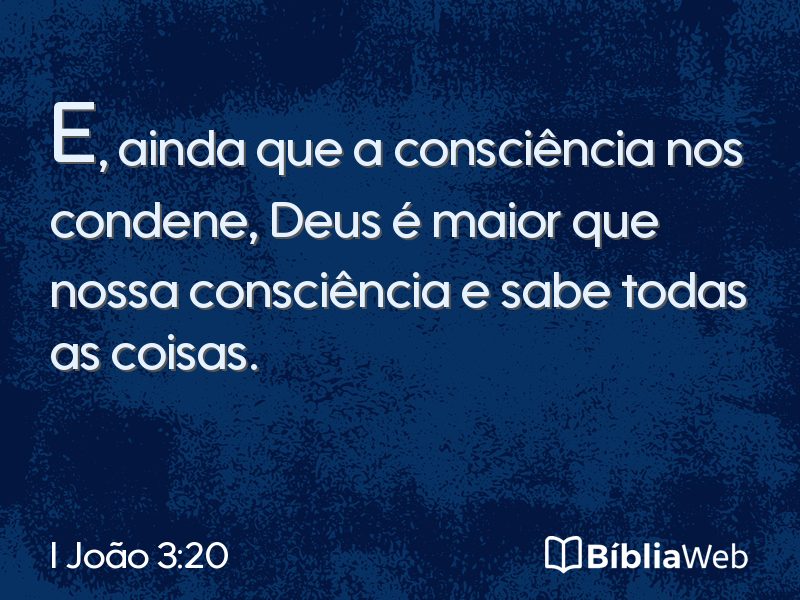 I João 3:20 em imagem para compartilhar
