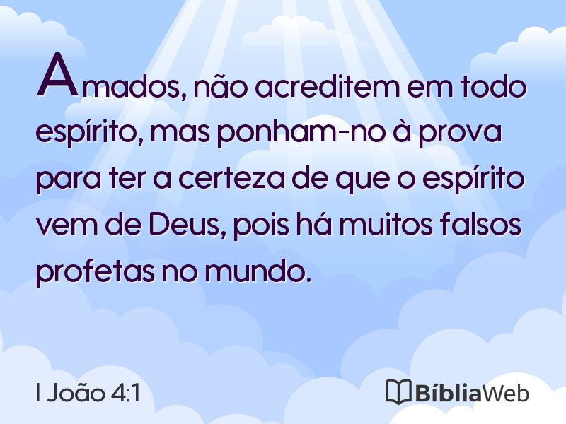 I João 4:1 em imagem para compartilhar