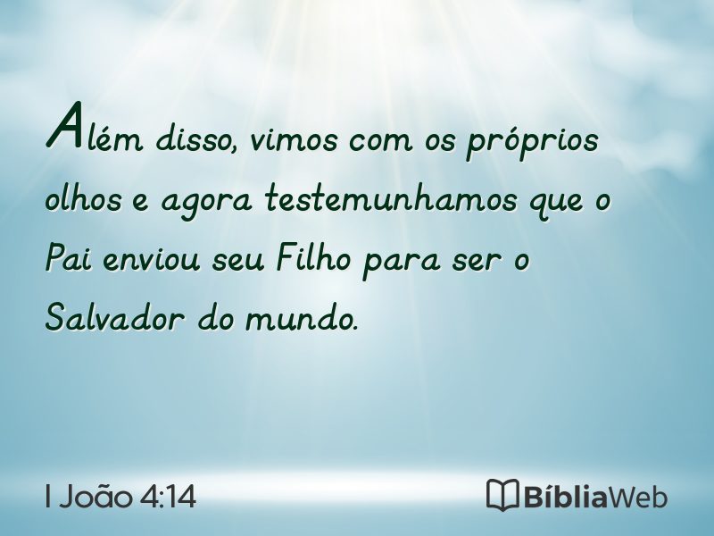 I João 4:14 em imagem para compartilhar