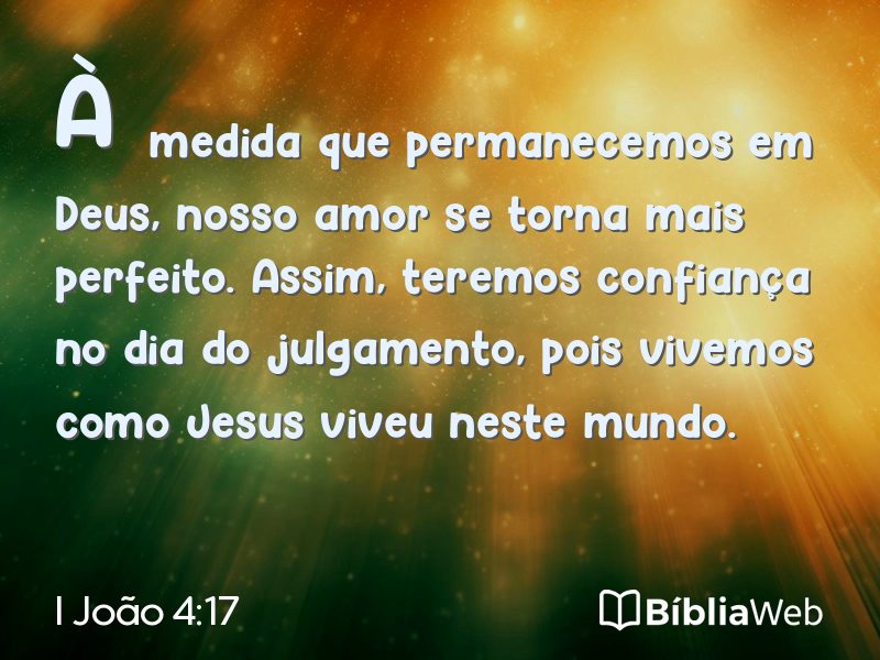 I João 4:17 em imagem para compartilhar
