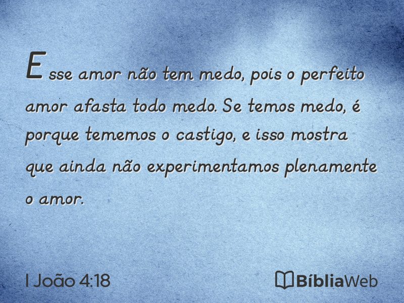 I João 4:18 em imagem para compartilhar