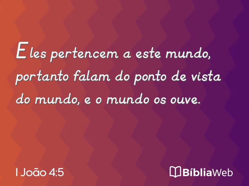 I João 4:5 em imagem para compartilhar
