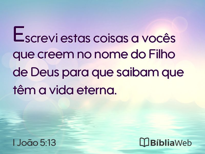 I João 5:13 em imagem para compartilhar