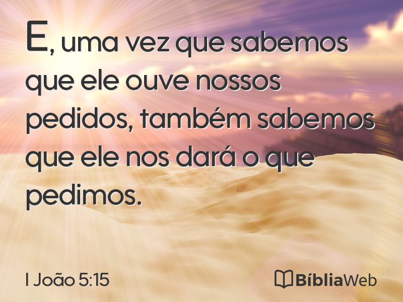 I João 5:15 em imagem para compartilhar