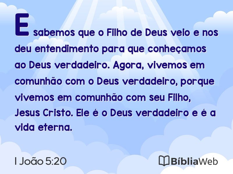 I João 5:20 em imagem para compartilhar