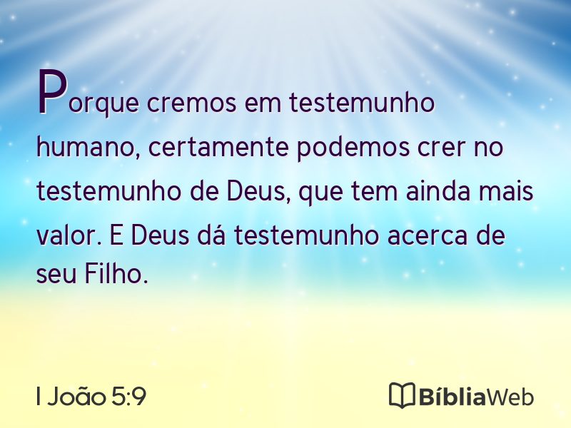 I João 5:9 em imagem para compartilhar