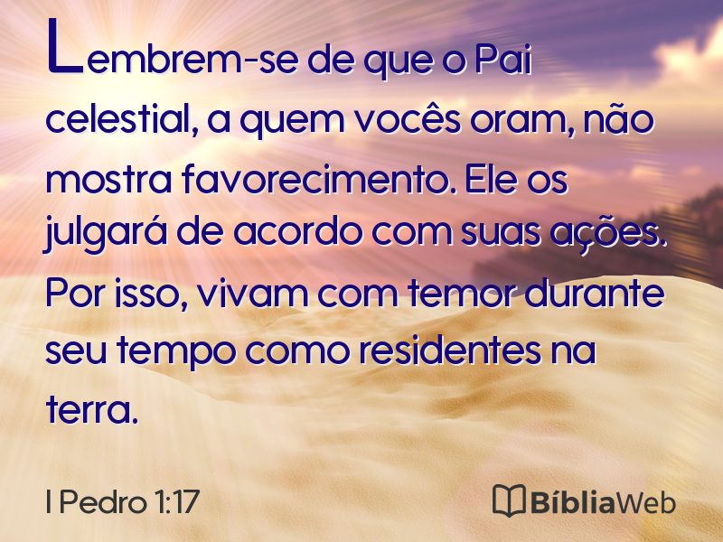 I Pedro 1:17 em imagem para compartilhar