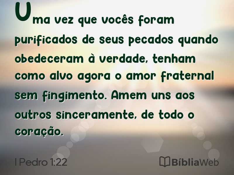 I Pedro 1:22 em imagem para compartilhar
