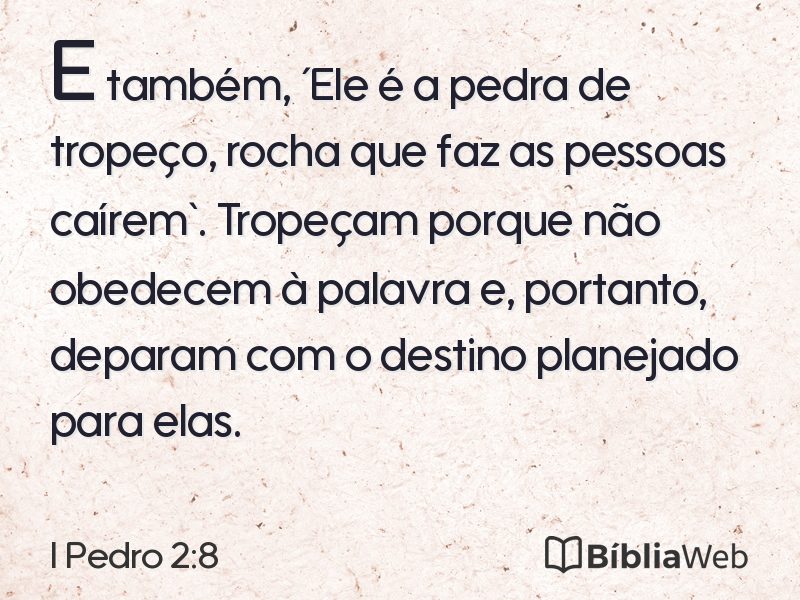 I Pedro 2:8 em imagem para compartilhar