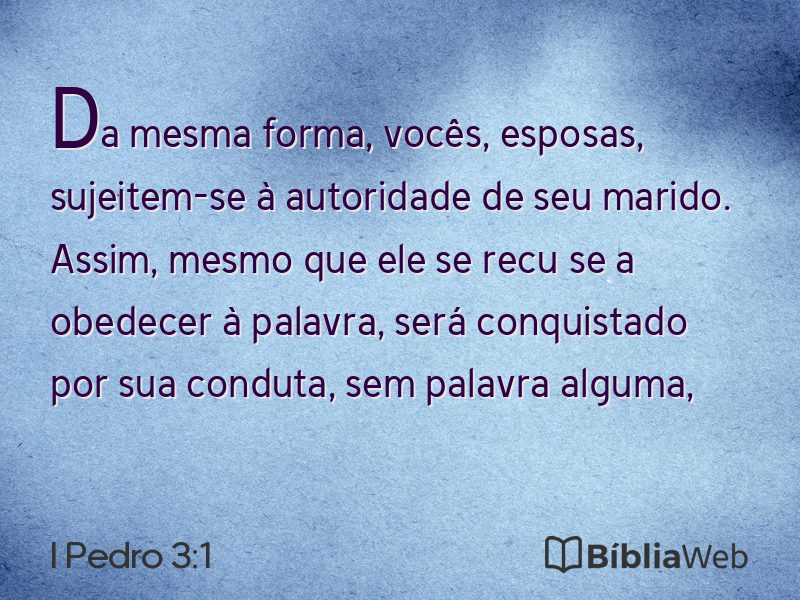 I Pedro 3:1 em imagem para compartilhar