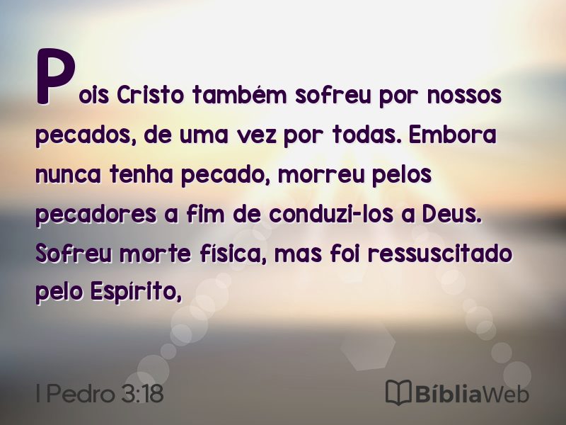 I Pedro 3:18 em imagem para compartilhar
