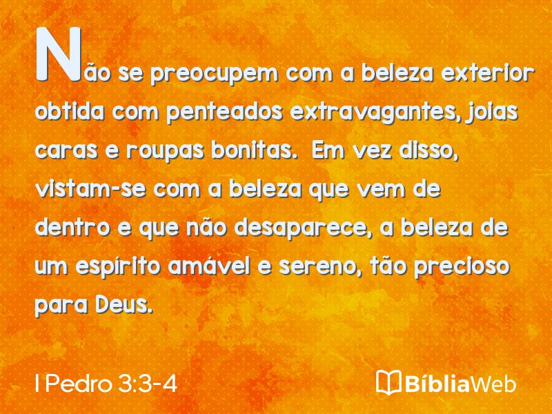 I Pedro 3:3-4 em imagem para compartilhar