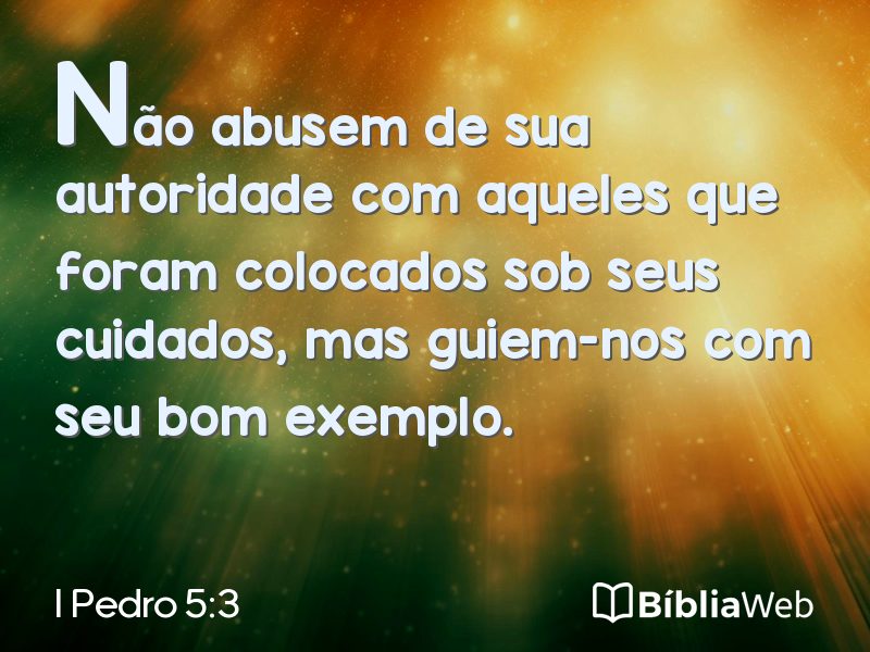 I Pedro 5:3 em imagem para compartilhar