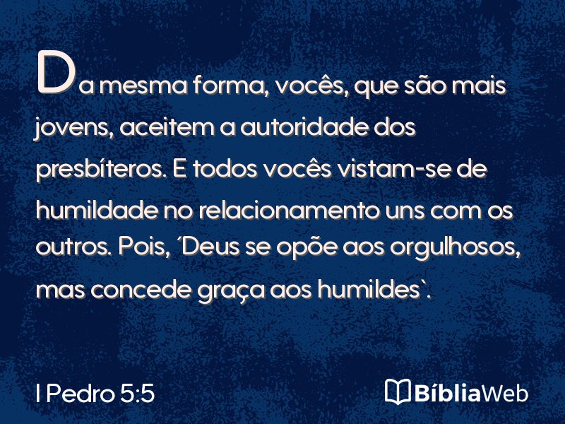 I Pedro 5:5 em imagem para compartilhar