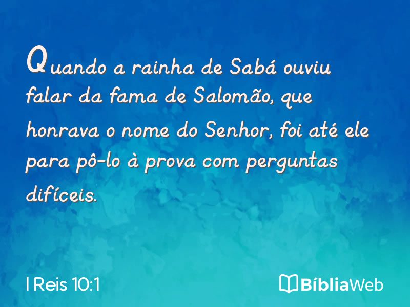 I Reis 10:1 em imagem para compartilhar