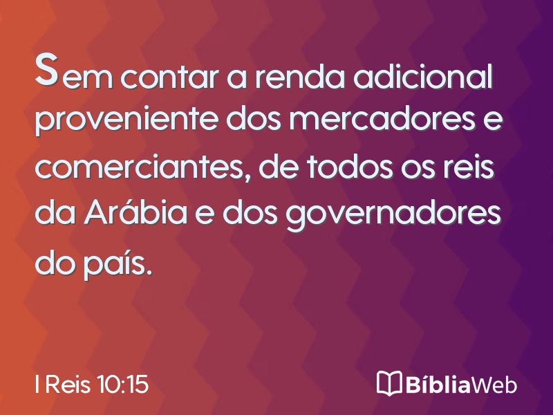 I Reis 10:15 em imagem para compartilhar