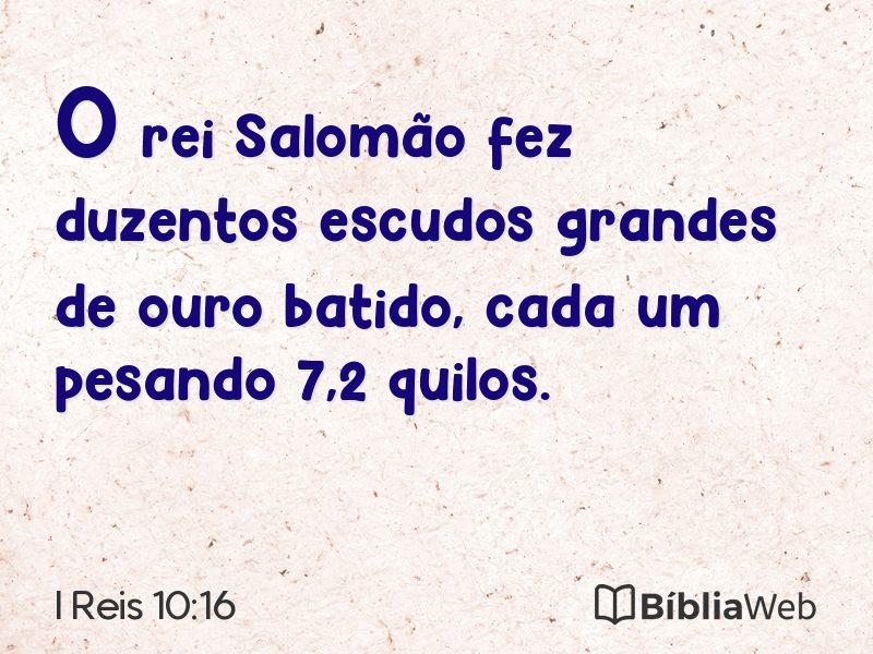 I Reis 10:16 em imagem para compartilhar