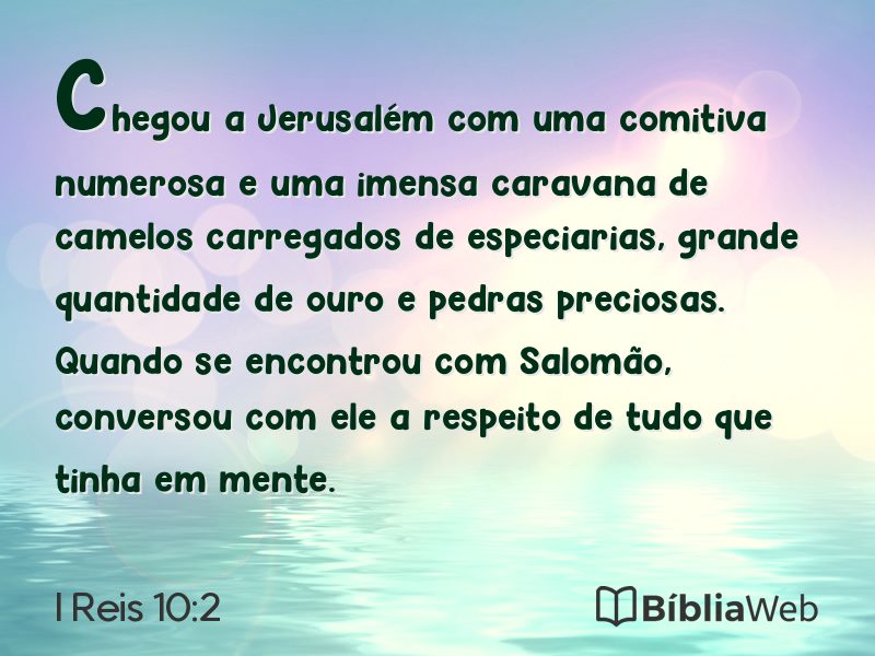 I Reis 10:2 em imagem para compartilhar