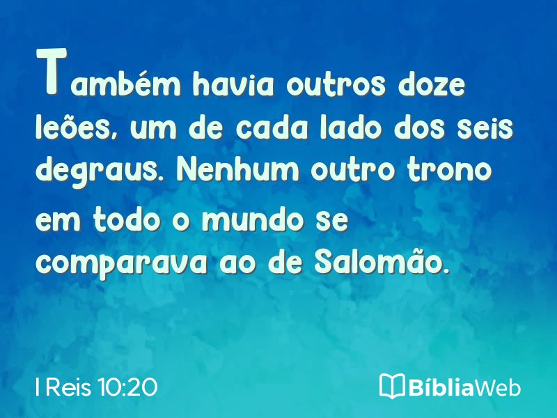 I Reis 10:20 em imagem para compartilhar