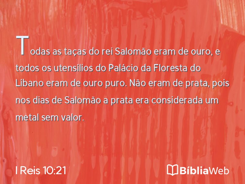 I Reis 10:21 em imagem para compartilhar