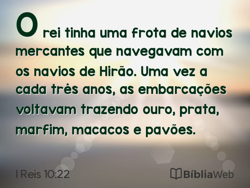 I Reis 10:22 em imagem para compartilhar