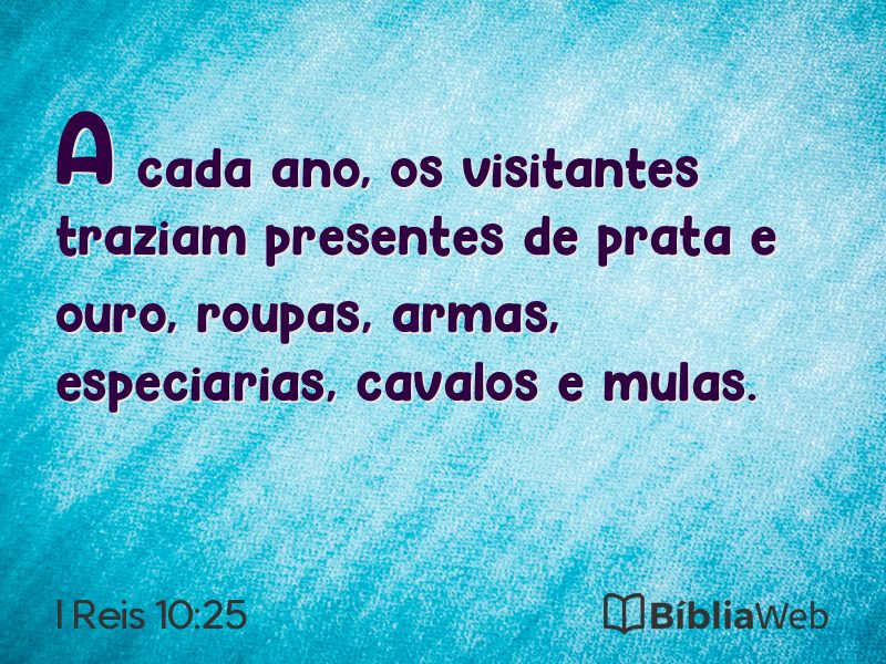 I Reis 10:25 em imagem para compartilhar
