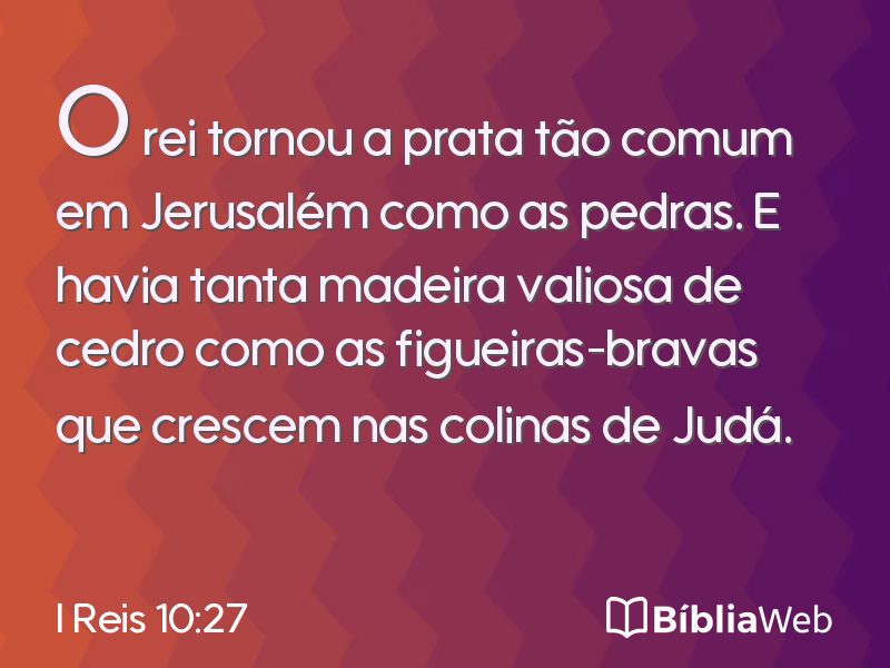 I Reis 10:27 em imagem para compartilhar