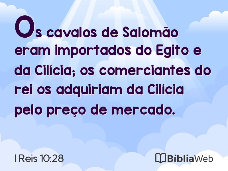 I Reis 10:28 em imagem para compartilhar